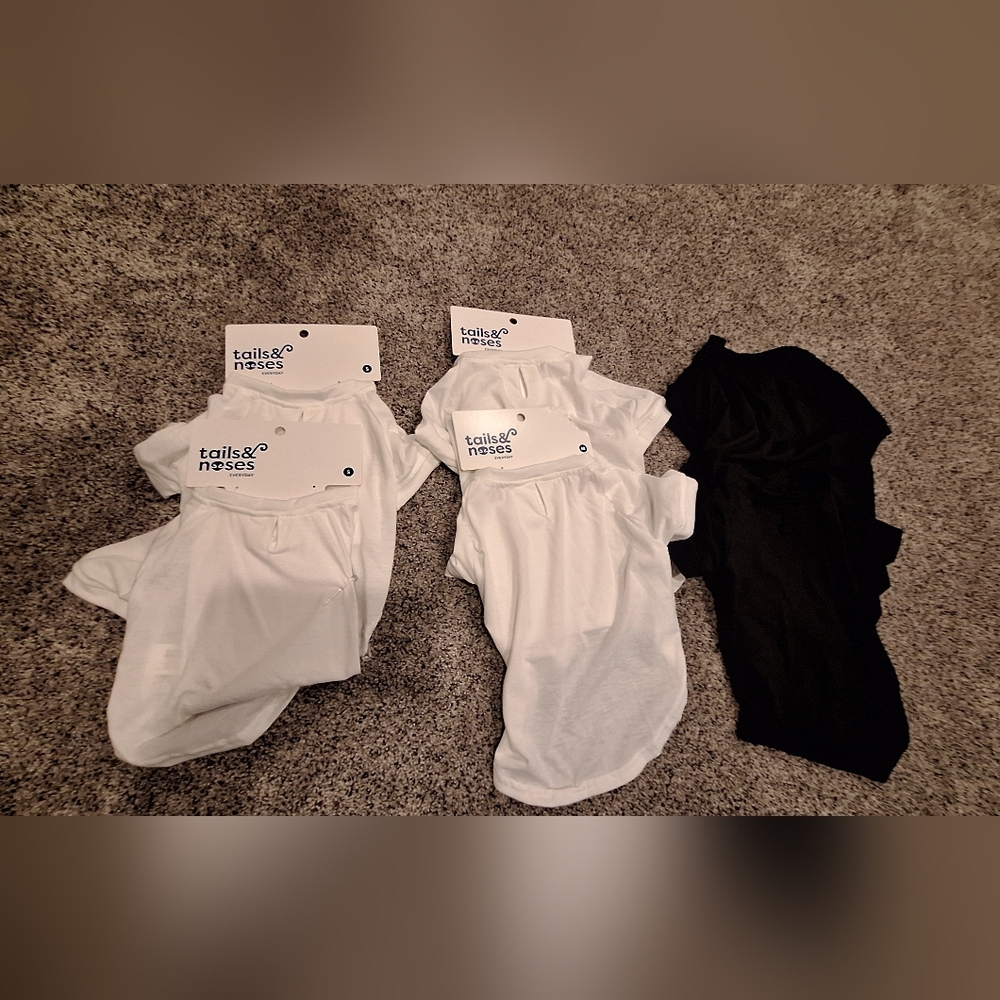 6! Tails & Noses White and Black Dog Shirts